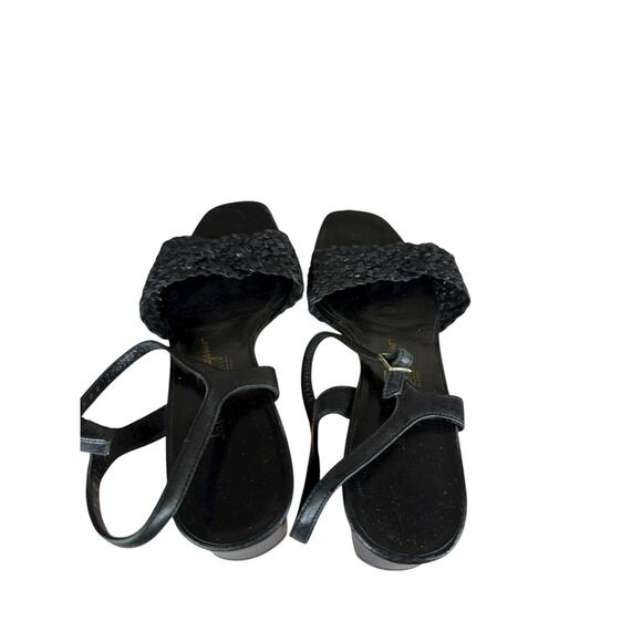 Salvatore Ferragamo Black Leather Braided Strap Sandals Size 6.5 B - Picture 8 of 10
